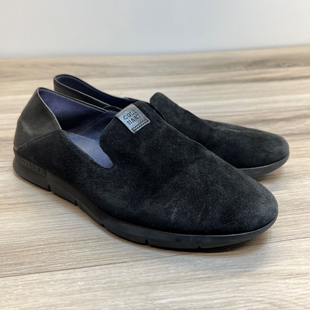 Cole Haan Grand O Suede Horizon Slip-On Black Womens Shoes US Size 7.5‎ B W08648
